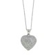 Cubic Zirconia Heart Pendant Necklace Sterling Silver  