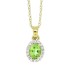 Peridot Diamond Pendant Necklace 10Kt Yellow Gold 