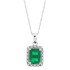 Emerald Cut Emerald Diamond Pendant Necklace 10Kt Gold 