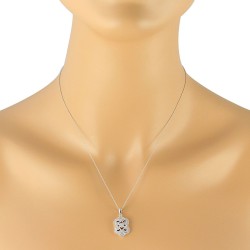 1/4 ct Diamond Pendant Necklace in 14Kt White Gold 