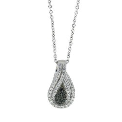 Cubic Zirconia Fashion Pendant Necklace Sterling Silver  