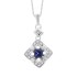 Princess Cut Sapphire Diamond Pendant Necklace 14Kt Gold