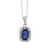 Emerald Cut Sapphire Diamond Pendant Necklace 10kt Gold 