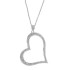 Cubic Zirconia Heart Pendant Necklace Sterling Silver  