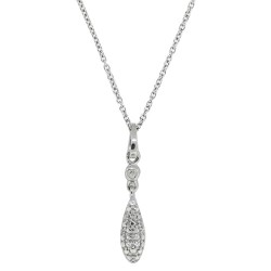 Cubic Zirconia Fashion Pendant Necklace Sterling Silver  