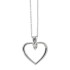 Cubic Zirconia Heart Pendant Necklace Sterling Silver  