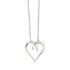 Cubic Zirconia Heart Pendant Necklace Sterling Silver  