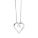 Cubic Zirconia Heart Pendant Necklace Sterling Silver  