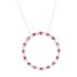 Ruby Diamond Circle of Life Pendant Necklace 14Kt White Gold 