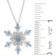 Blue Topaz Cubic Zirconia Snowflake Pendant Necklace Sterling Silver 