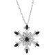 Sapphire Swarovski Zirconia Snowflake Pendant Necklace Sterling Silver