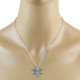 Blue Topaz Cubic Zirconia Snowflake Pendant Necklace Sterling Silver 