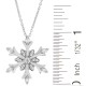 Swarovski Zirconia Snowflake Pendant Necklace Sterling Silver 