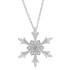 Aquamarine CZ Snowflake Pendant Necklace Sterling Silver