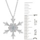 Aquamarine CZ Snowflake Pendant Necklace Sterling Silver