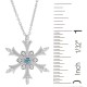 Blue Topaz CZ Snowflake Pendant Necklace Sterling Silver 