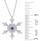 Sapphire Swarovski Zirconia Snowflake Pendant Necklace Sterling Silver