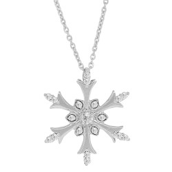 Swarovski Crystal Snowflake Pendant Necklace Sterling Silver