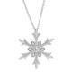 Swarovski Crystal Snowflake Pendant Necklace Sterling Silver