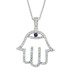 Swarovski Zirconia Jewish Hand of God Hamsa Pendant Sterling Silver