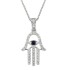 Swarovski Zirconia Jewish Hand of God Hamsa Pendant Sterling Silver