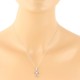 Sapphire Diamond Cross Pendant Necklace 14Kt White Gold 