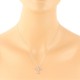 Ruby and Diamond Cross Pendant Necklace 14Kt White Gold 