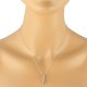Swirling Diamond Pendant Necklace 14Kt White Gold 