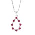 Ruby and Baguette Diamond Pendant Necklace 14Kt White Gold 