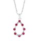 Ruby and Baguette Diamond Pendant Necklace 14Kt White Gold 