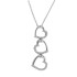 Cubic Zirconia Heart Pendant Necklace Sterling Silver  