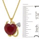 Lab Created Ruby Devil Heart Pendant Necklace Sterling Silver