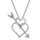 Cubic Zirconia Heart Pendant Necklace Sterling Silver 