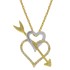 Cubic Zirconia Heart Pendant Necklace Sterling Silver 