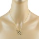 Cubic Zirconia Heart Pendant Necklace Sterling Silver 