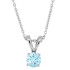 March Birthstone Solitaire Aquamarine Pendant Sterling Silver 5MM