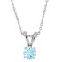 March Birthstone Aquamarine Pendant Necklace Sterling Silver 