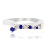 September Birthstone Sapphire Diamond Ring 14kt White Gold