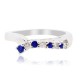 September Birthstone Sapphire Diamond Ring 14kt White Gold