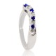 September Birthstone Sapphire Diamond Ring 14kt White Gold