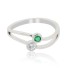 Emerald Diamond Right Hand Ring in 14Kt White Gold