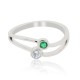 Emerald Diamond Right Hand Ring in 14Kt White Gold