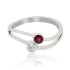 Natural Ruby and Diamond Ring in 14Kt White Gold