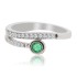 Emerald Diamond Right Hand Ring, 14Kt White Gold