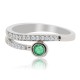 Emerald Diamond Right Hand Ring, 14Kt White Gold