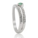 Emerald Diamond Right Hand Ring, 14Kt White Gold