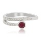 July Birthstone Ruby and Diamond Ring in 14Kt White Gold