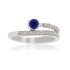 Blue Sapphire and Diamond Right Hand Ring in 14Kt White Gold