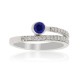 Blue Sapphire and Diamond Right Hand Ring in 14Kt White Gold