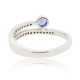 Blue Sapphire and Diamond Right Hand Ring in 14Kt White Gold